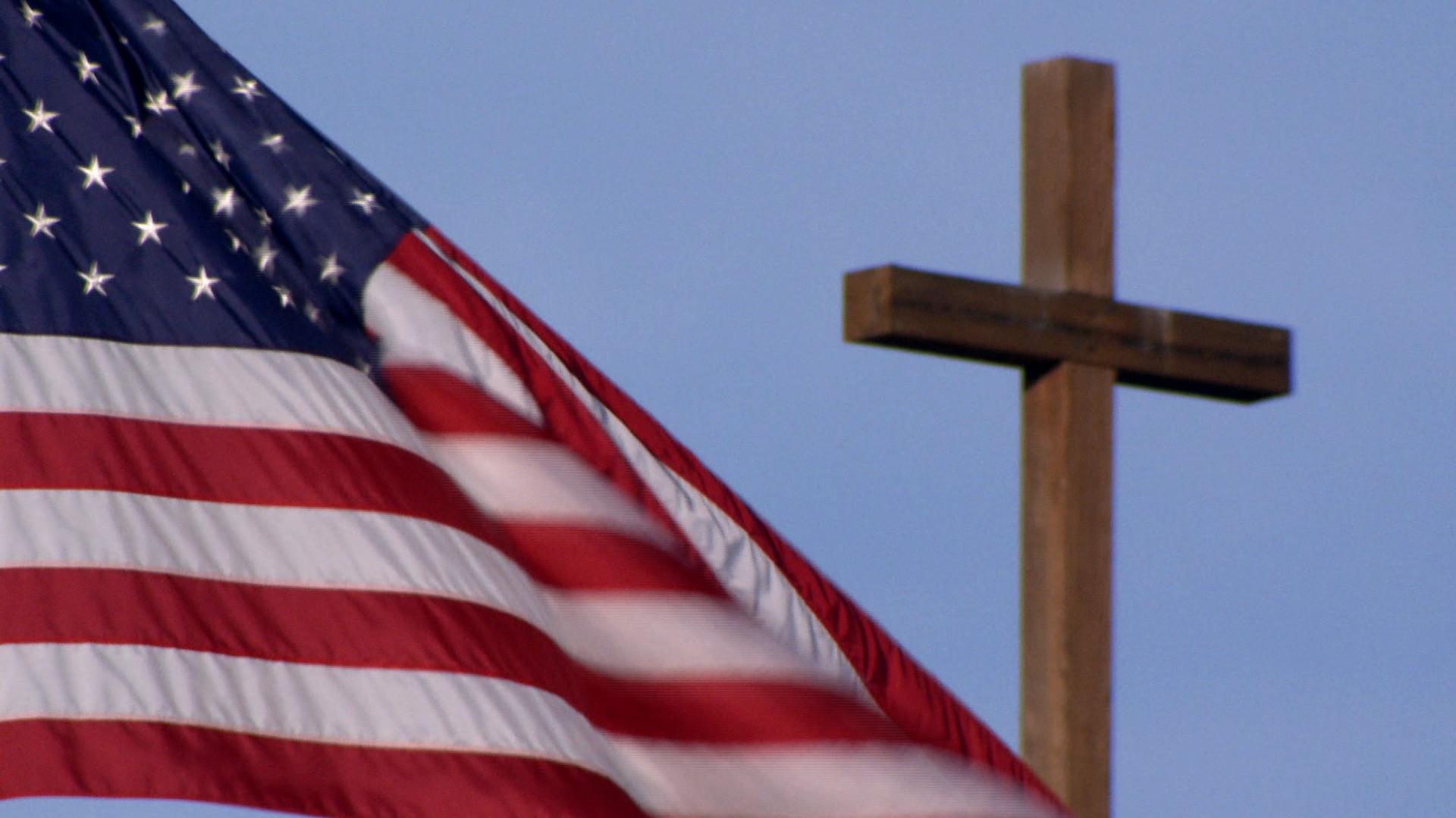 God in America: 106-flagAndCross