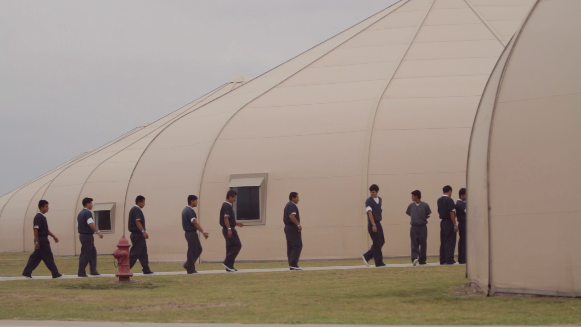inmates in line