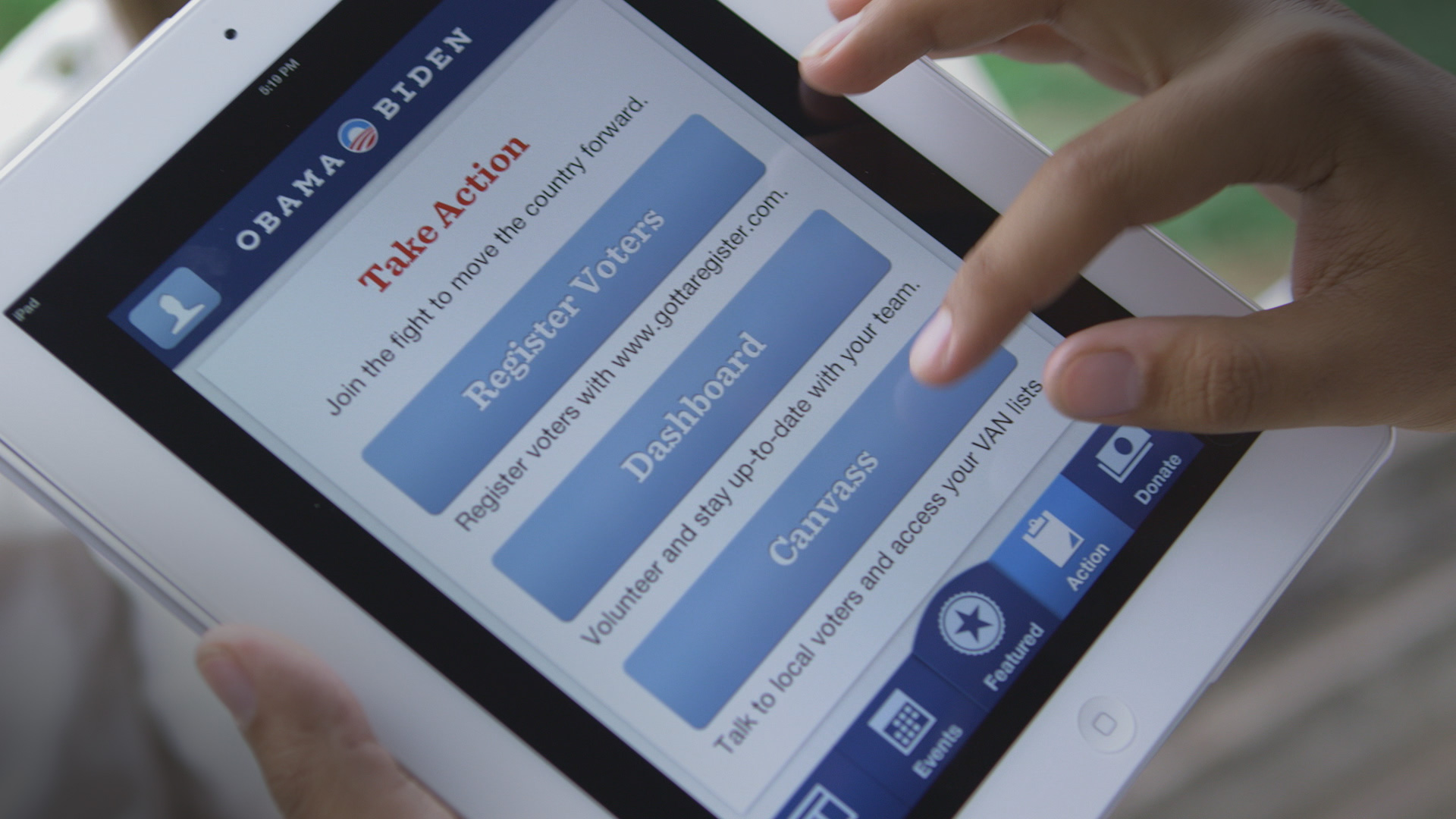 ipad with obama app