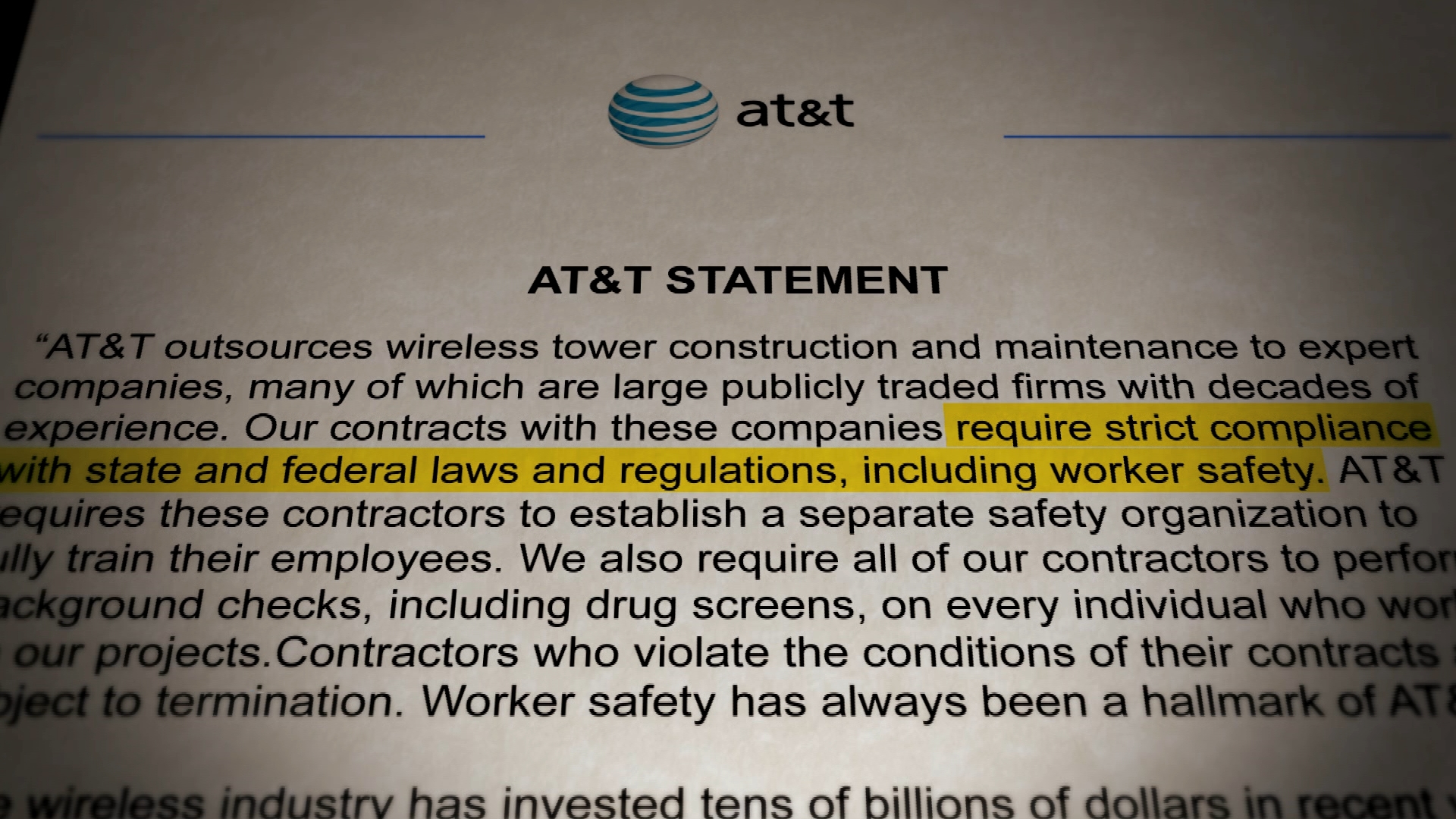 AT&T statement
