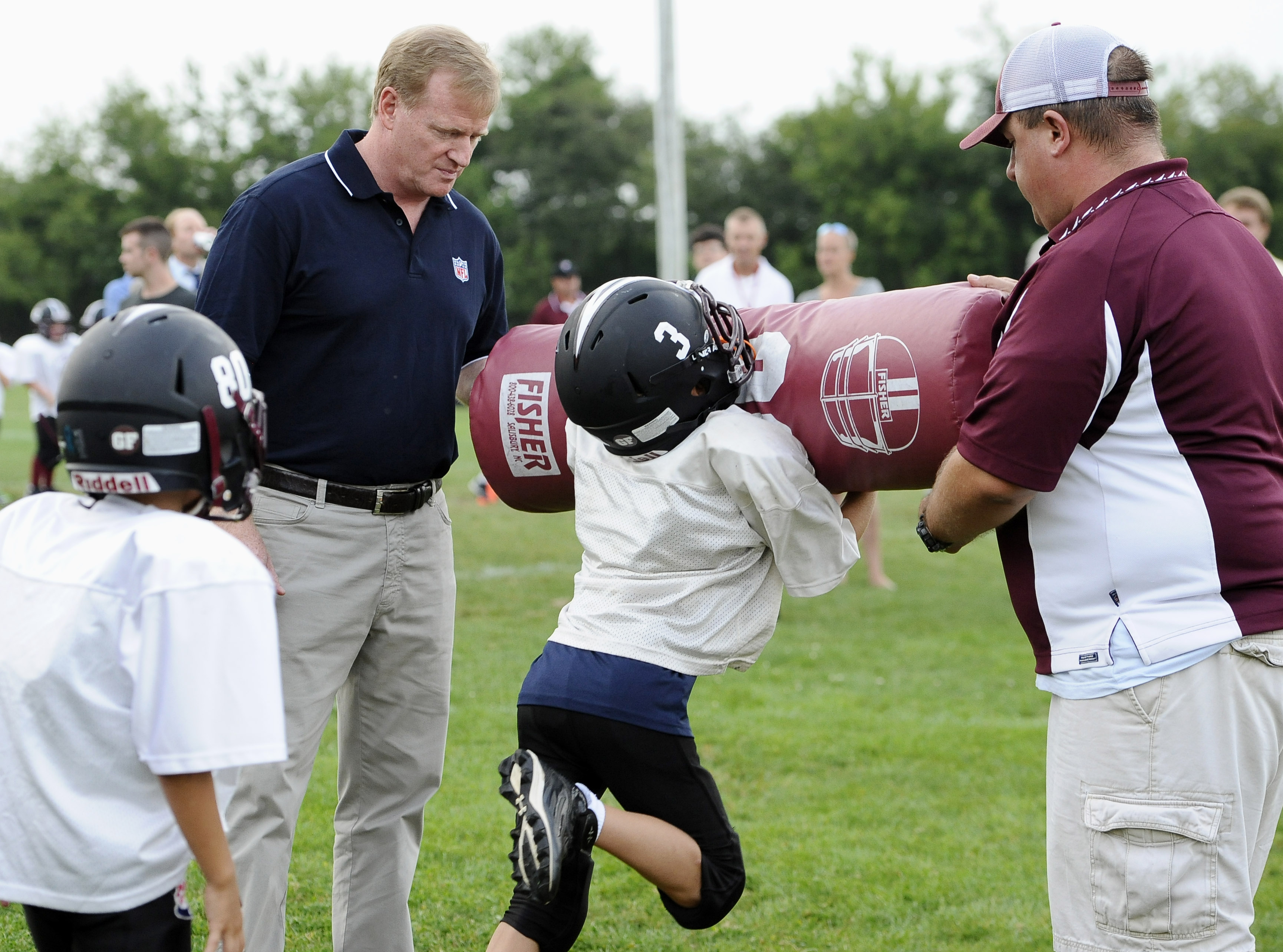 COMMISSIONER ROGER GOODELL VISITS HEADS UP FOOTBALL LEAGUE IN FAIRFIELD, CT