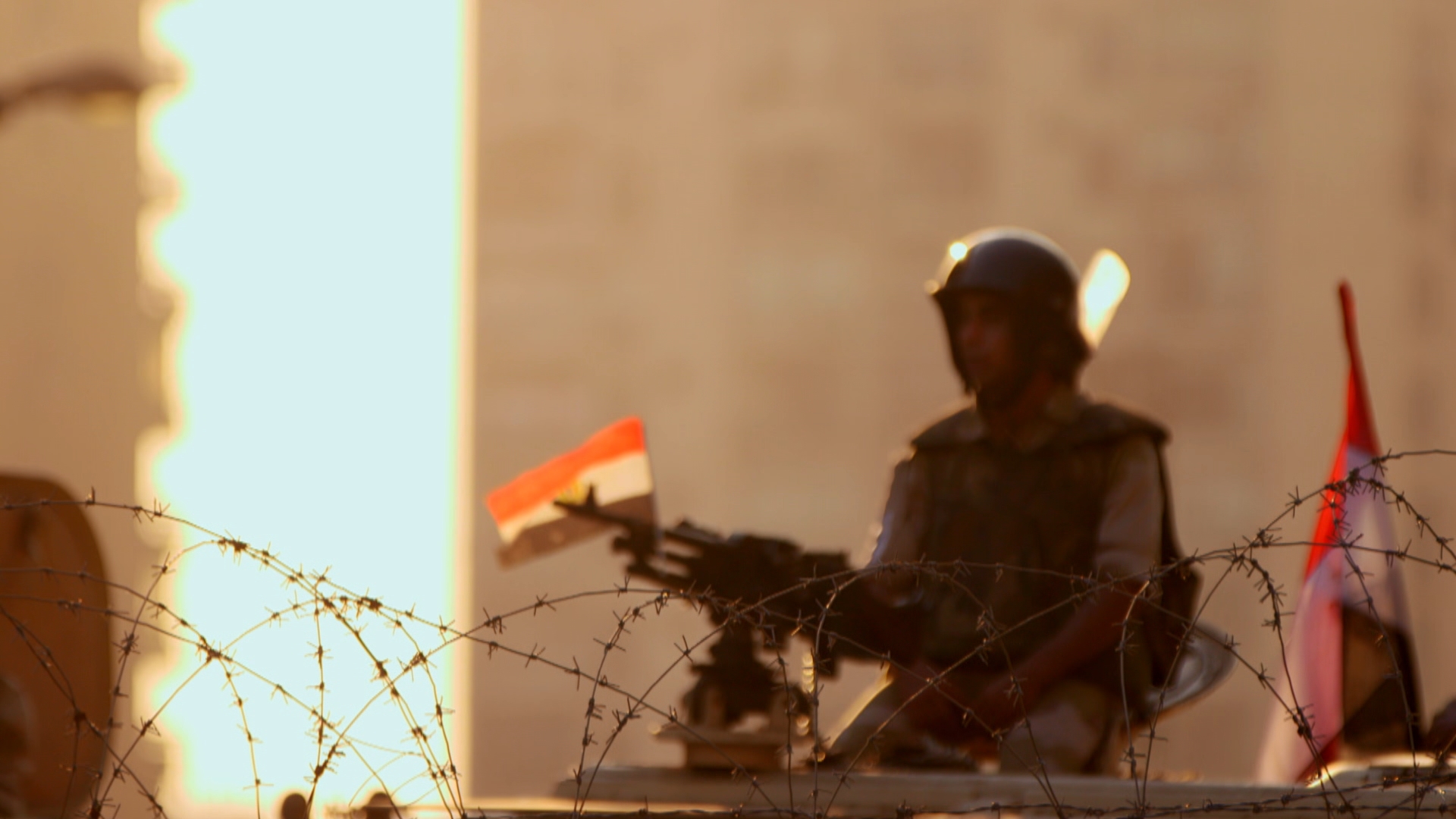 soldier barbed wire