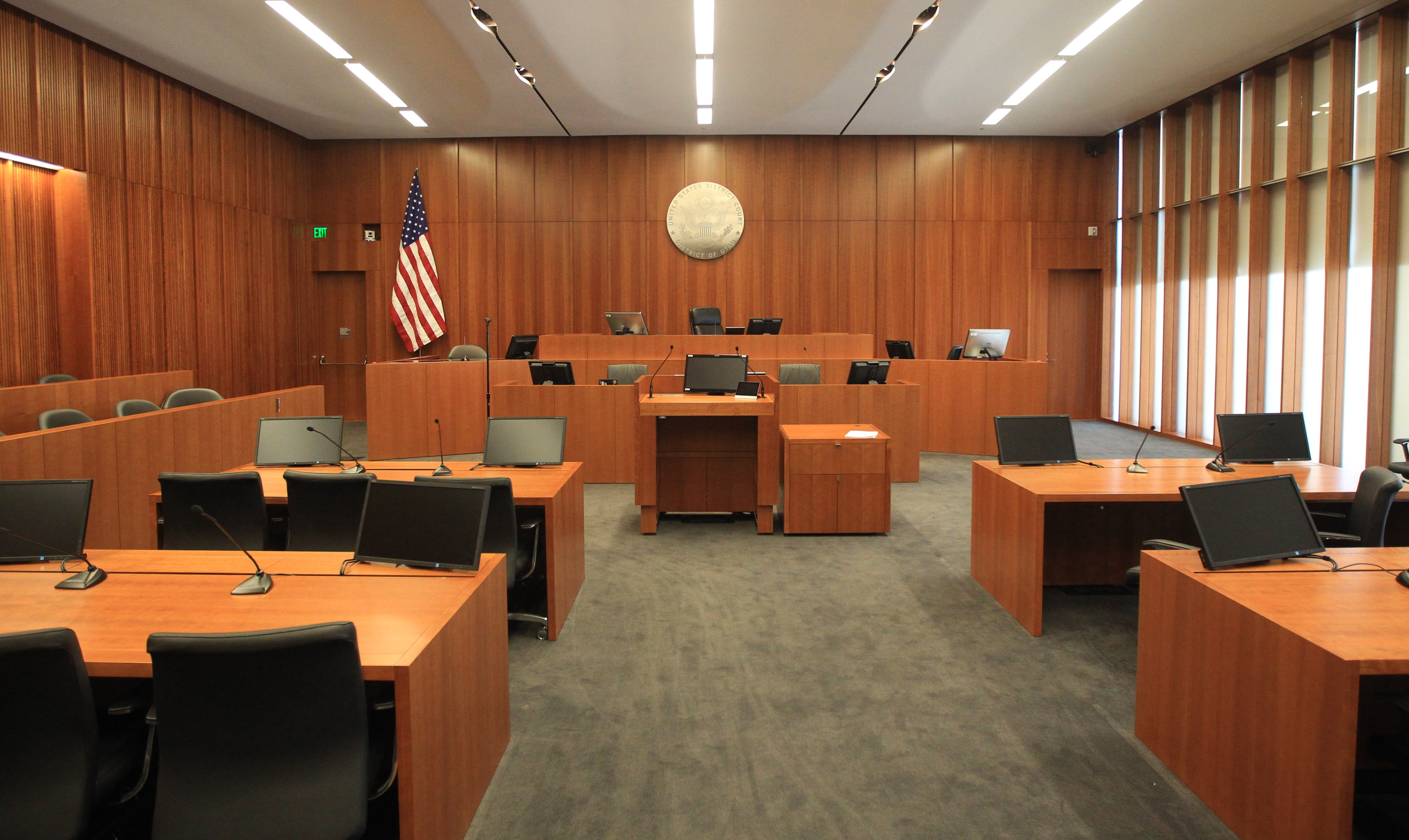 Empty courtroom