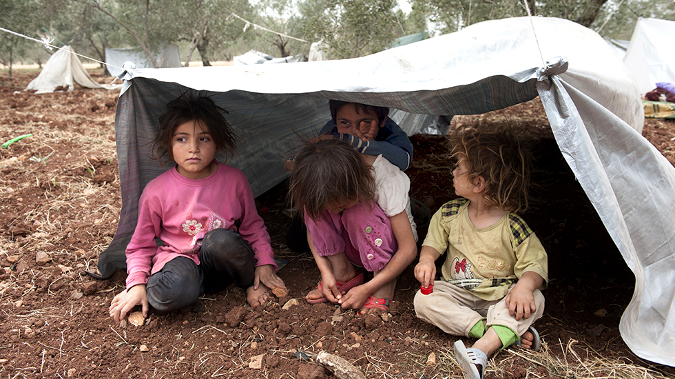 children under tent
