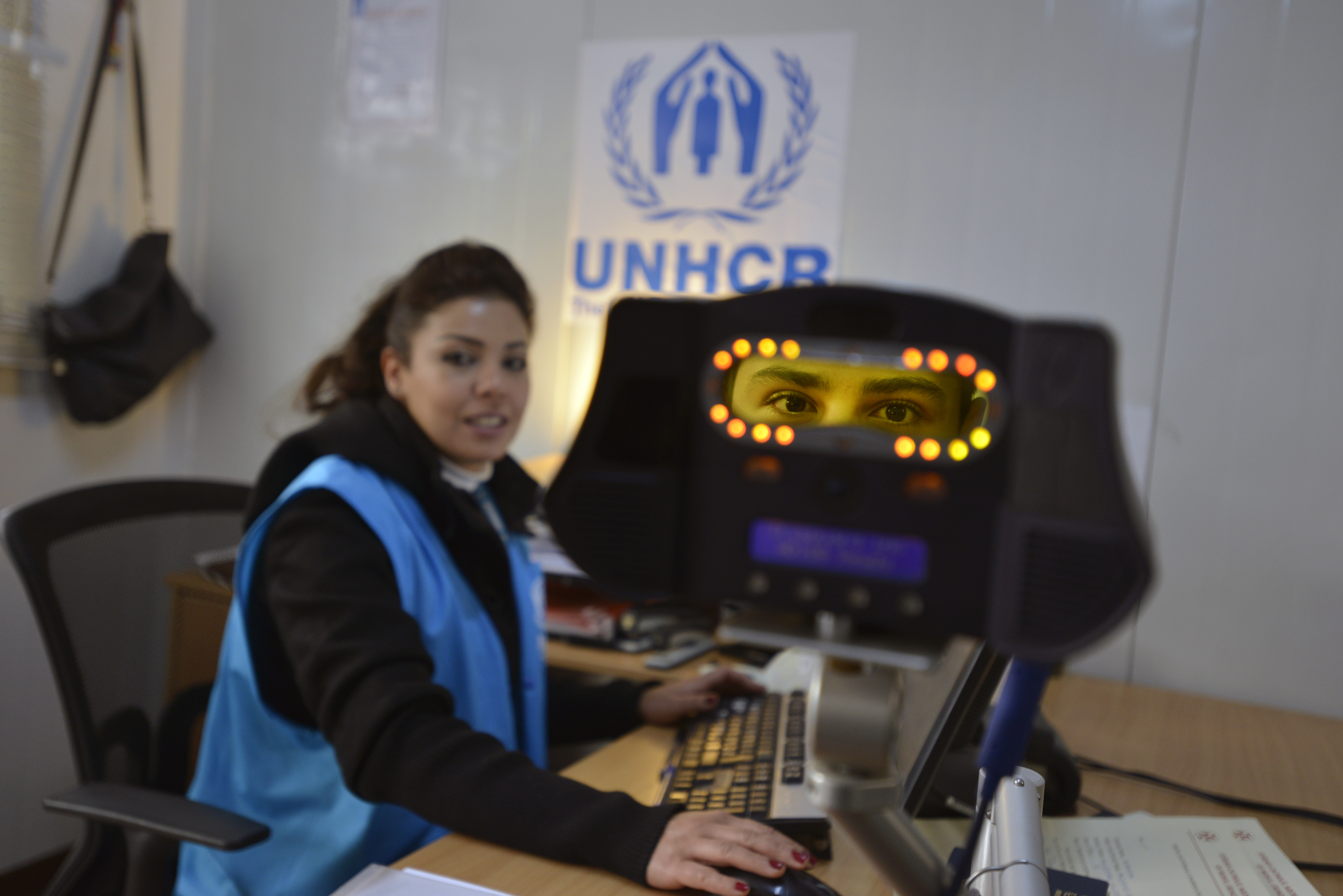 Jordan. Iris scans for refugees.