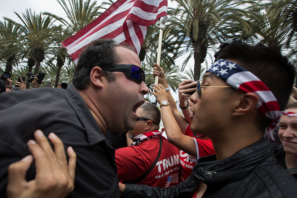 Protestors Rally Outside Trump Campaign Event In Anaheim