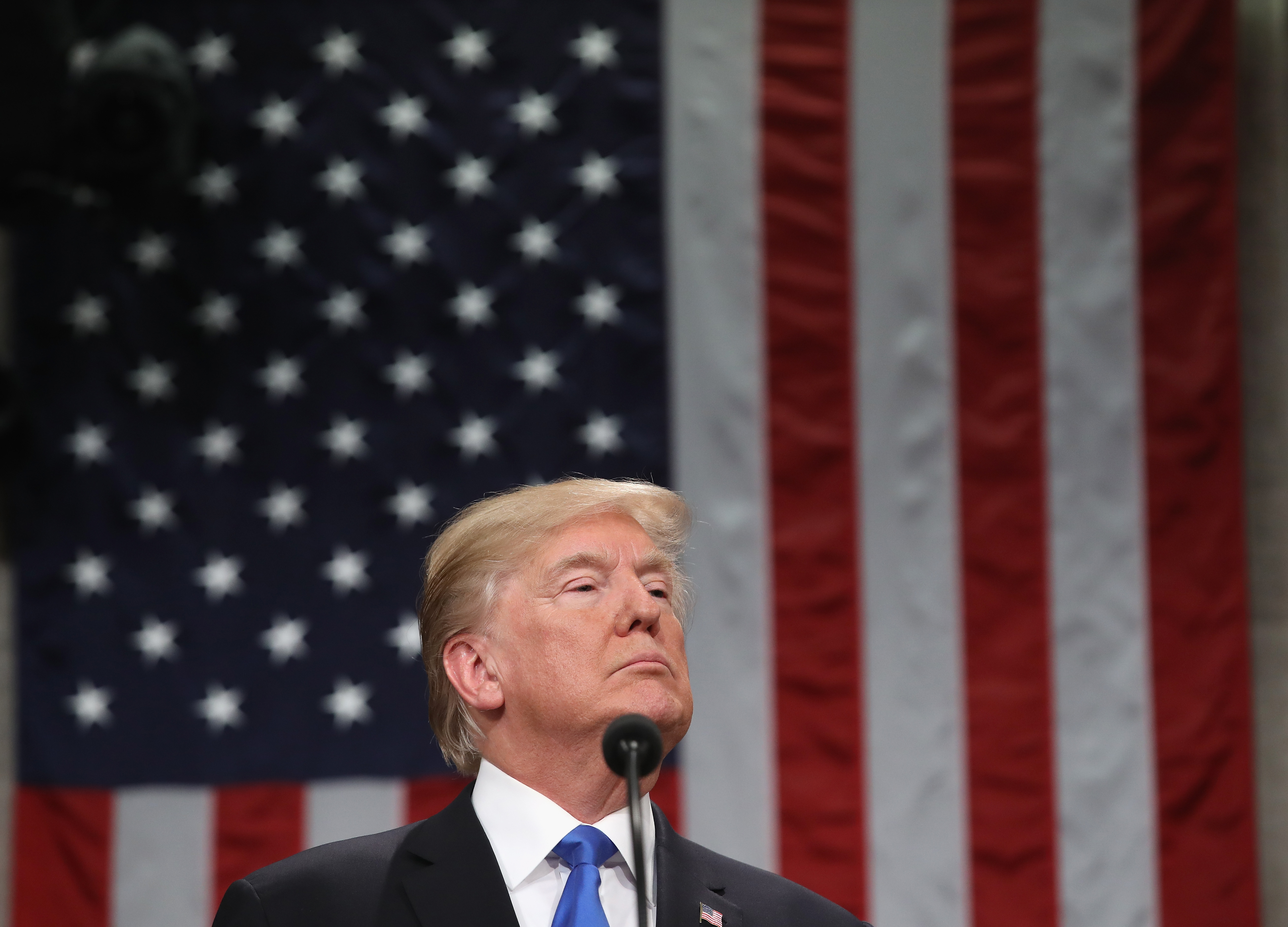 President Trump Addresses The Nation In His First State Of The Union Address To Joint Session Of  Congress