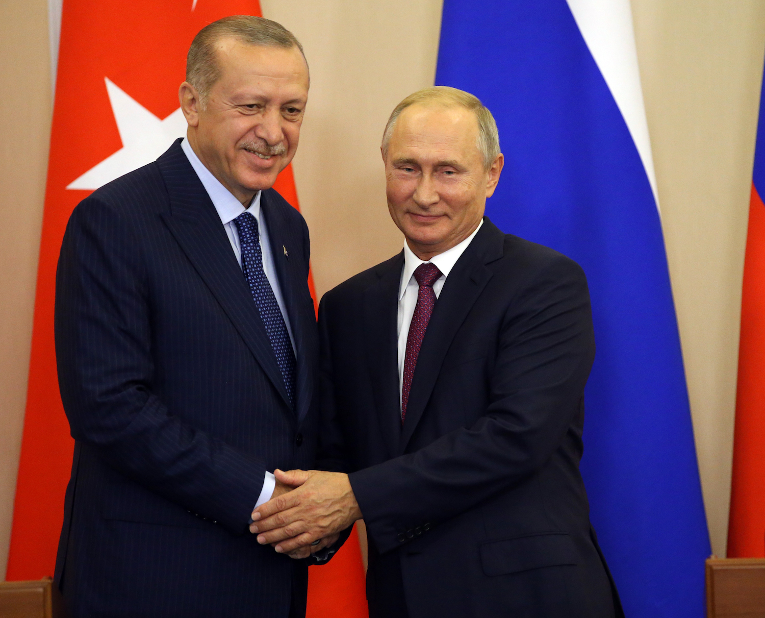 Russian President Vladimir Putin receives Turkish President Recep Tayyip Erdogan in Sochi