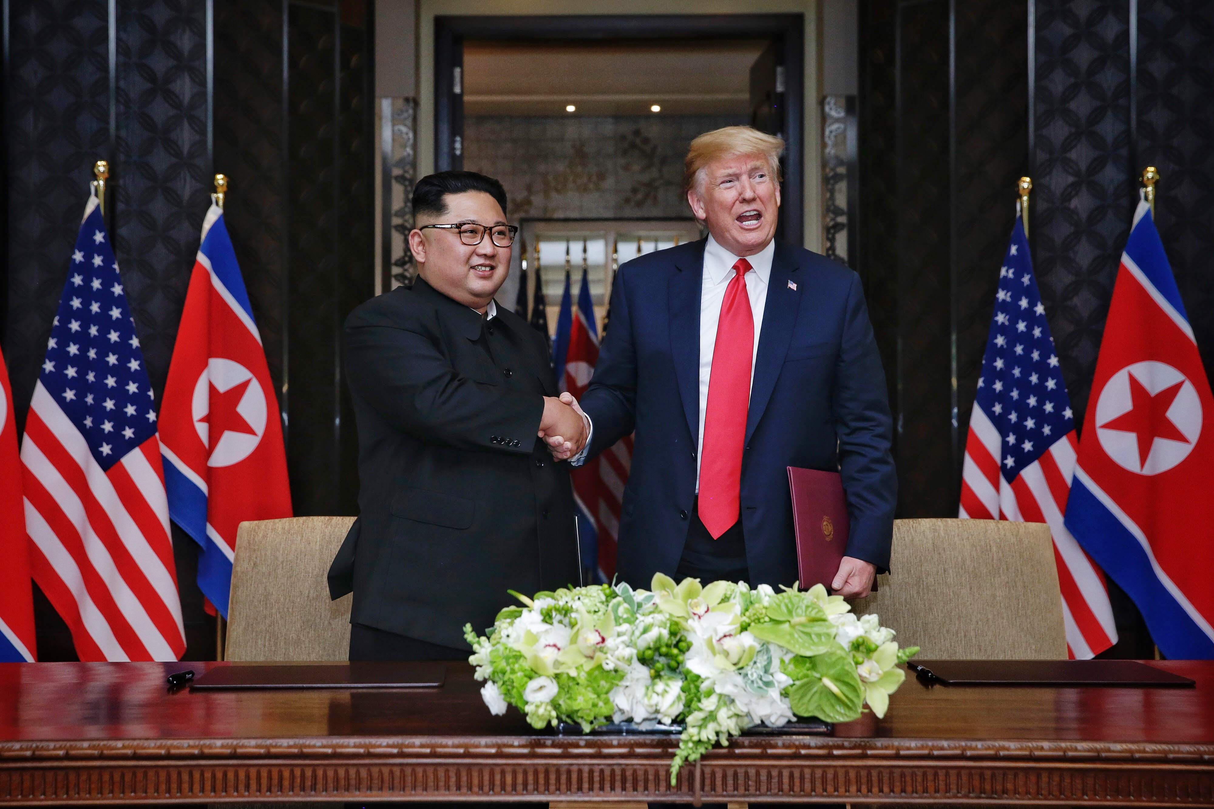 U.S. President Trump Meets North Korean Leader Kim Jong-un During Landmark Summit In Singapore