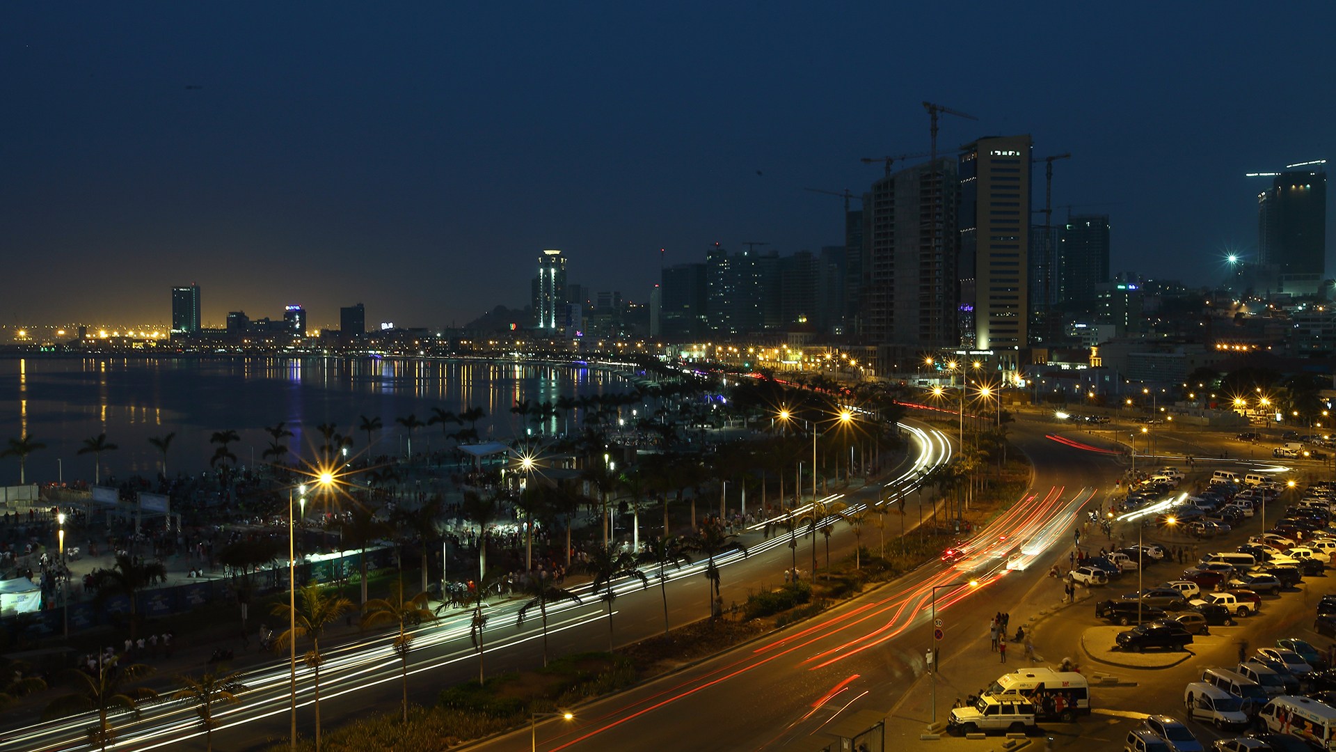 Luanda bay by night