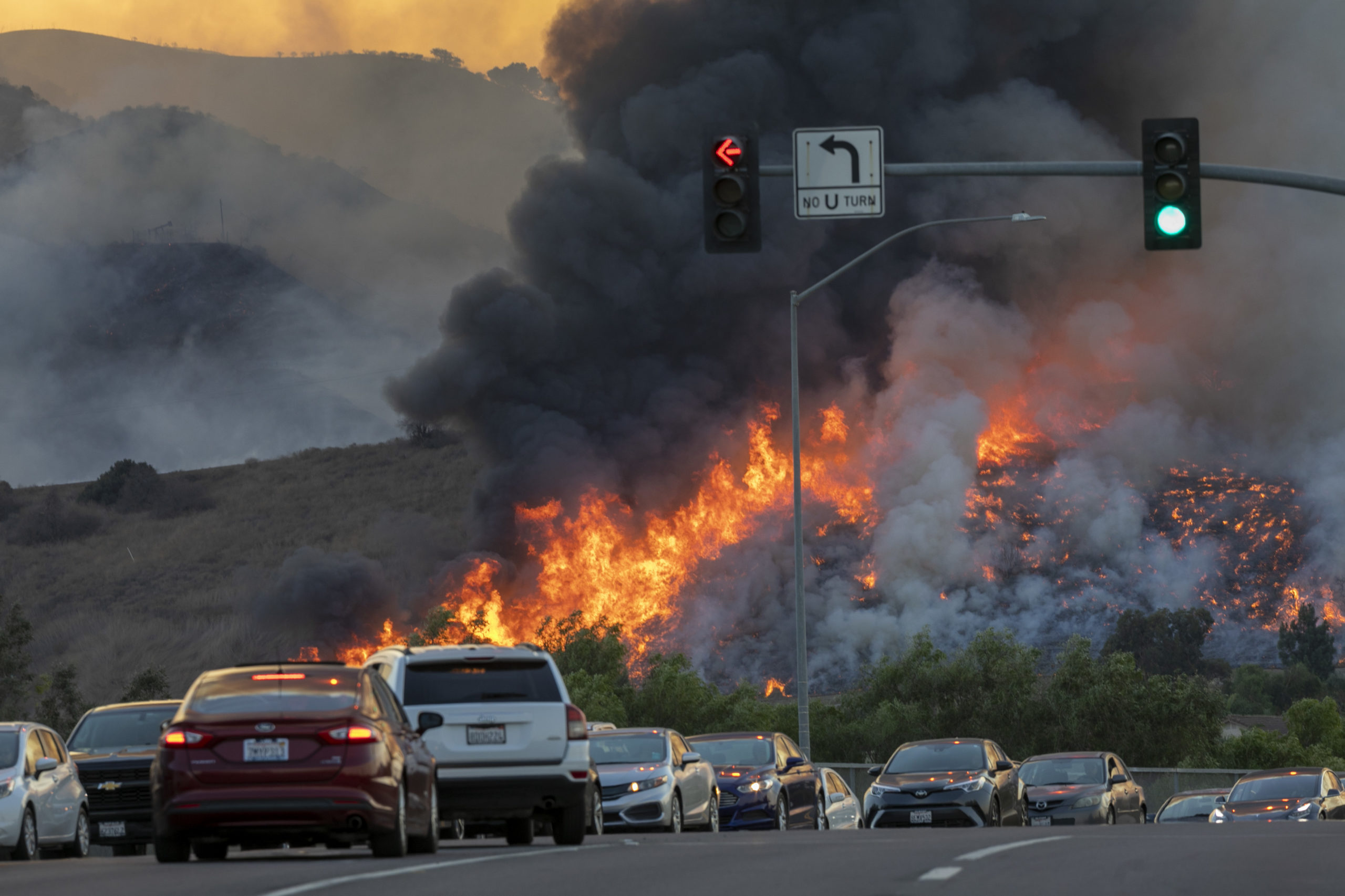 Silverado Fire In Orange Country, California Forces Evacuations