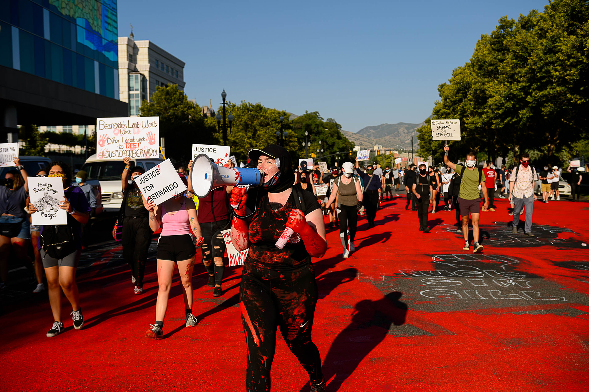 protesters police shooting Salt Lake City