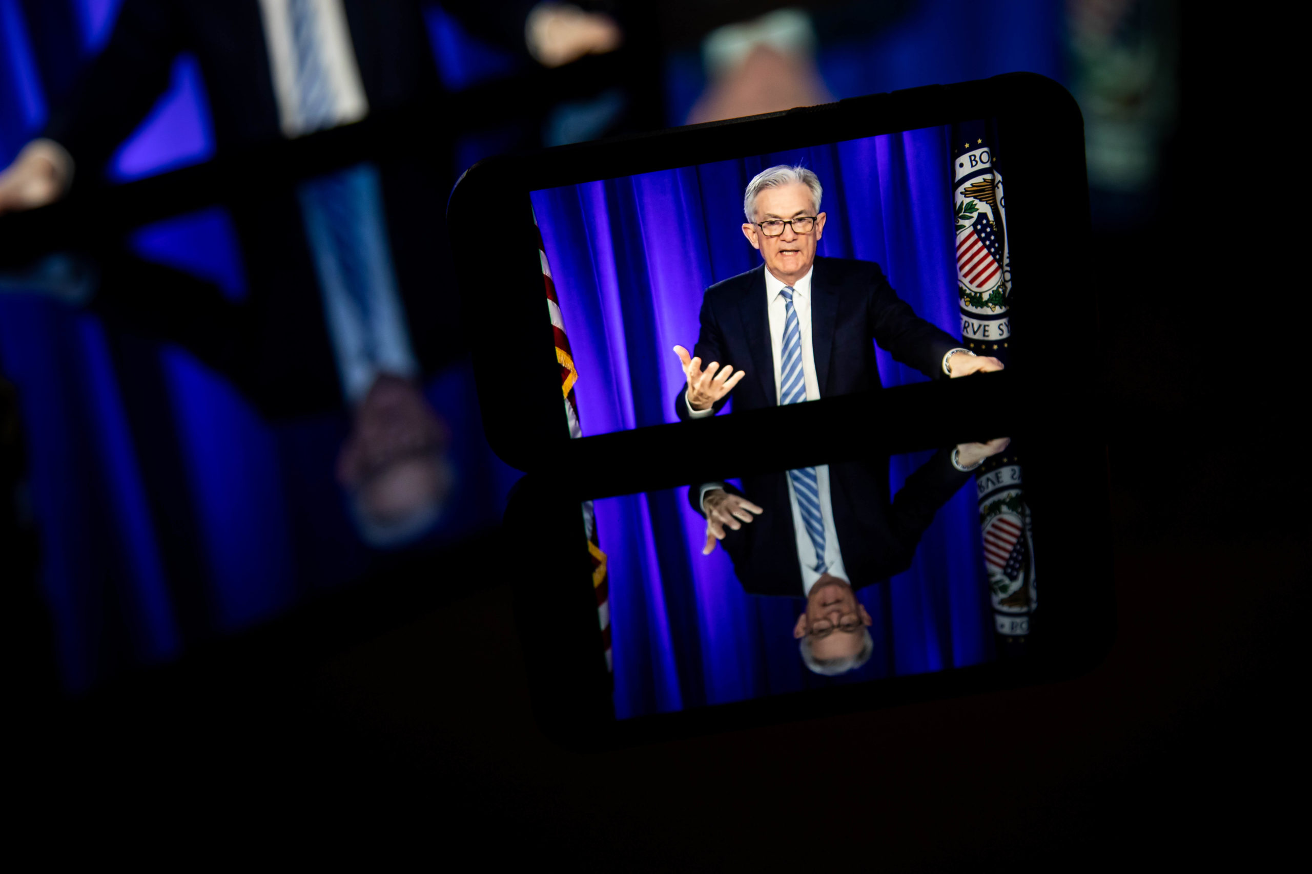 Fed Chair Powell Holds Virtual News Conference Following FOMC Rate Decision