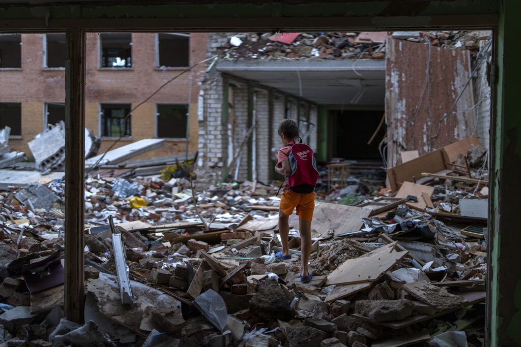 Russia Ukraine War Bombed Out School Photo Gallery
