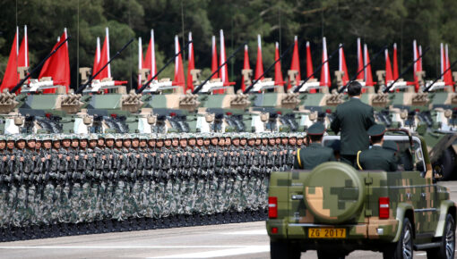 Chinese President Xi Jinping inspects troops at the People's Liberation Army (PLA) Hong Kong Garrison as part of events marking the 20th anniversary of the city's handover from British to Chinese rule, in Hong Kong